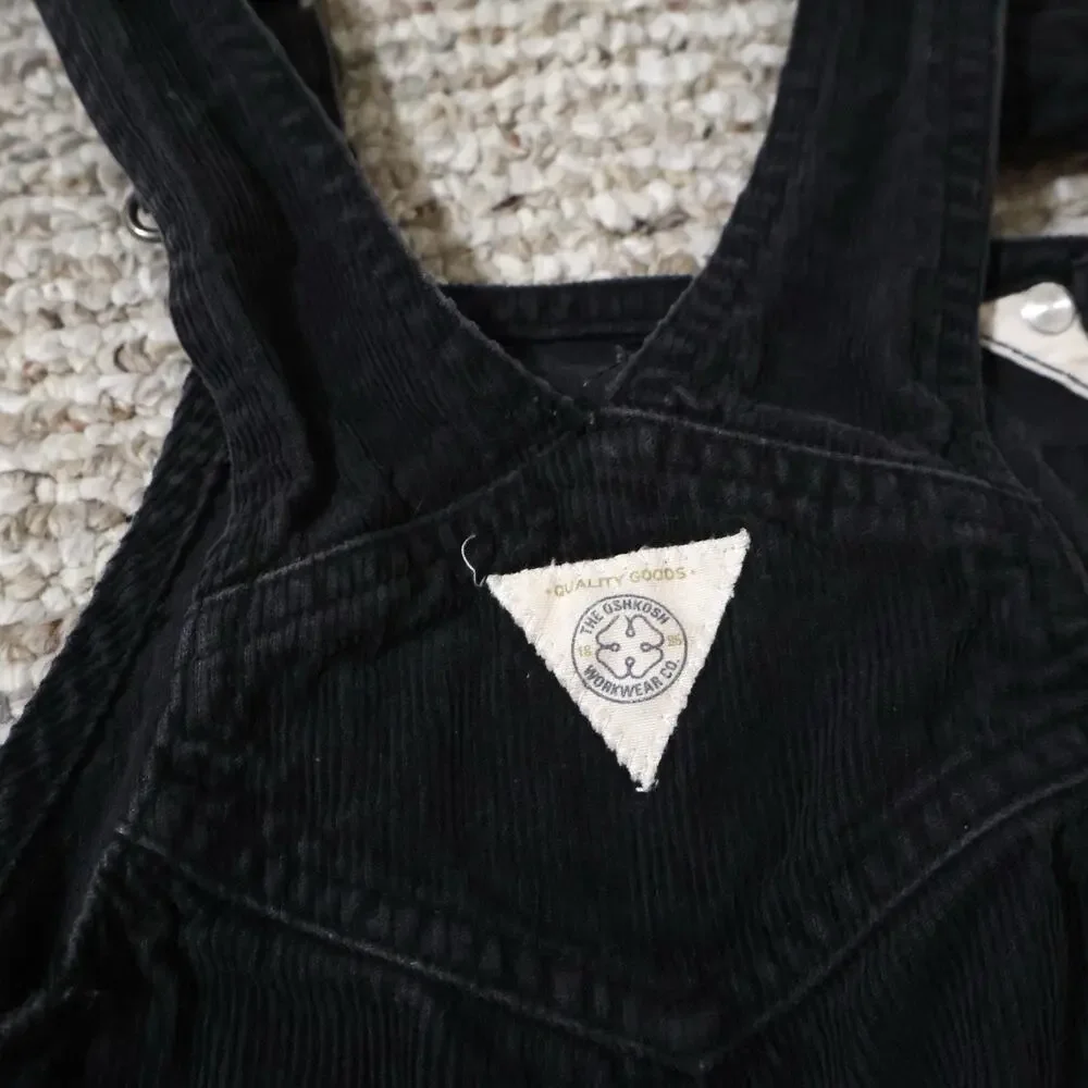 Vintage Oshkosh Workwear Dark Gray Corduroy Overalls 2/2T